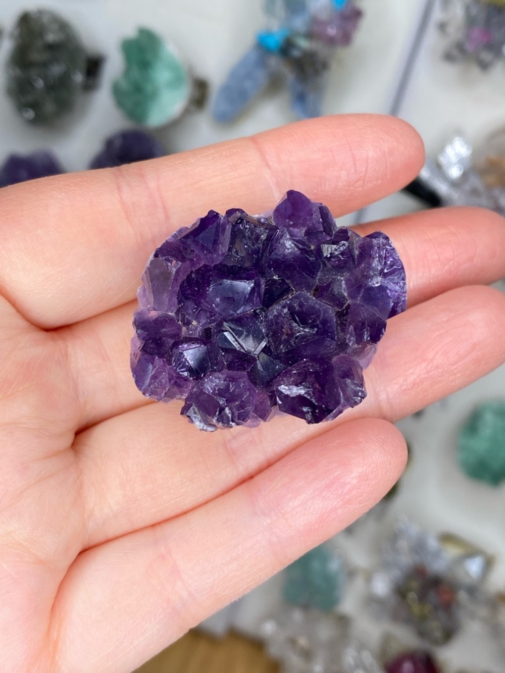 Amethyst Crystal Cluster Ring • Deep Purple Druzy • Natural Stone Statement